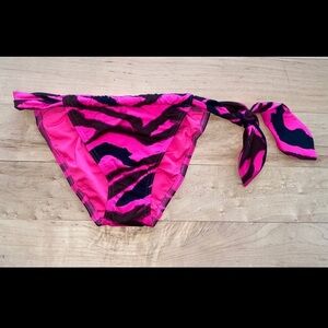 Vintage Victoria Secret black and pink zebra bikini bottoms